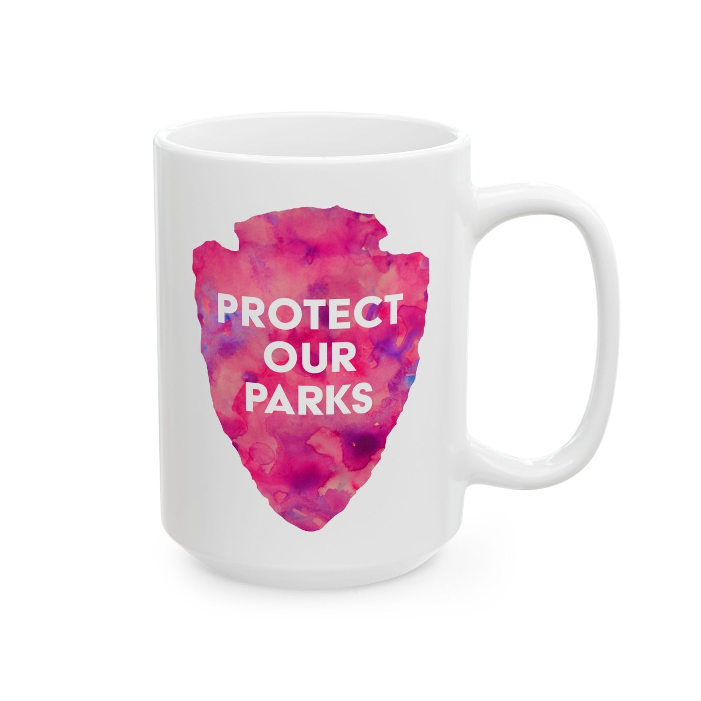 Protect Our Parks Mug – National Parks-Inspired Watercolor Design (11 oz or 15 oz) - Pink Watercolor