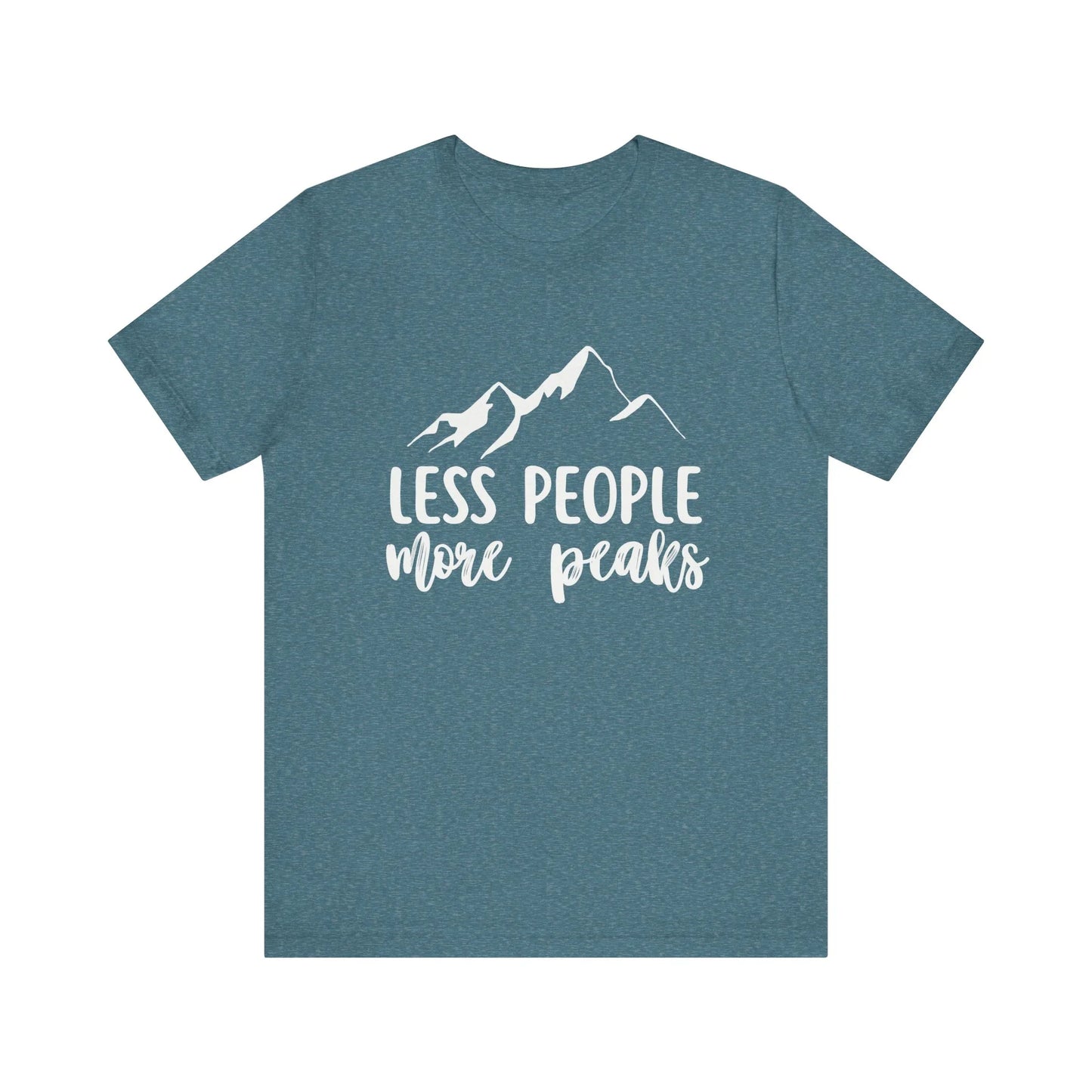 Less People More Peaks T-Shirt – Mountain Design for Hikers & Introverts | Bella+Canvas Tee