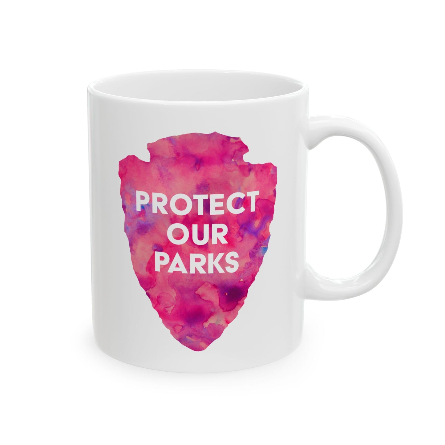 Protect Our Parks Mug – National Parks-Inspired Watercolor Design (11 oz or 15 oz) - Pink Watercolor