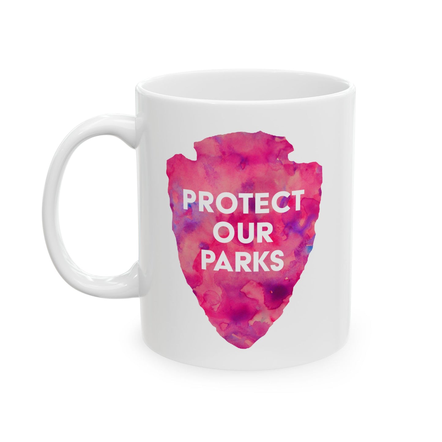 Protect Our Parks Mug – National Parks-Inspired Watercolor Design (11 oz or 15 oz) - Pink Watercolor