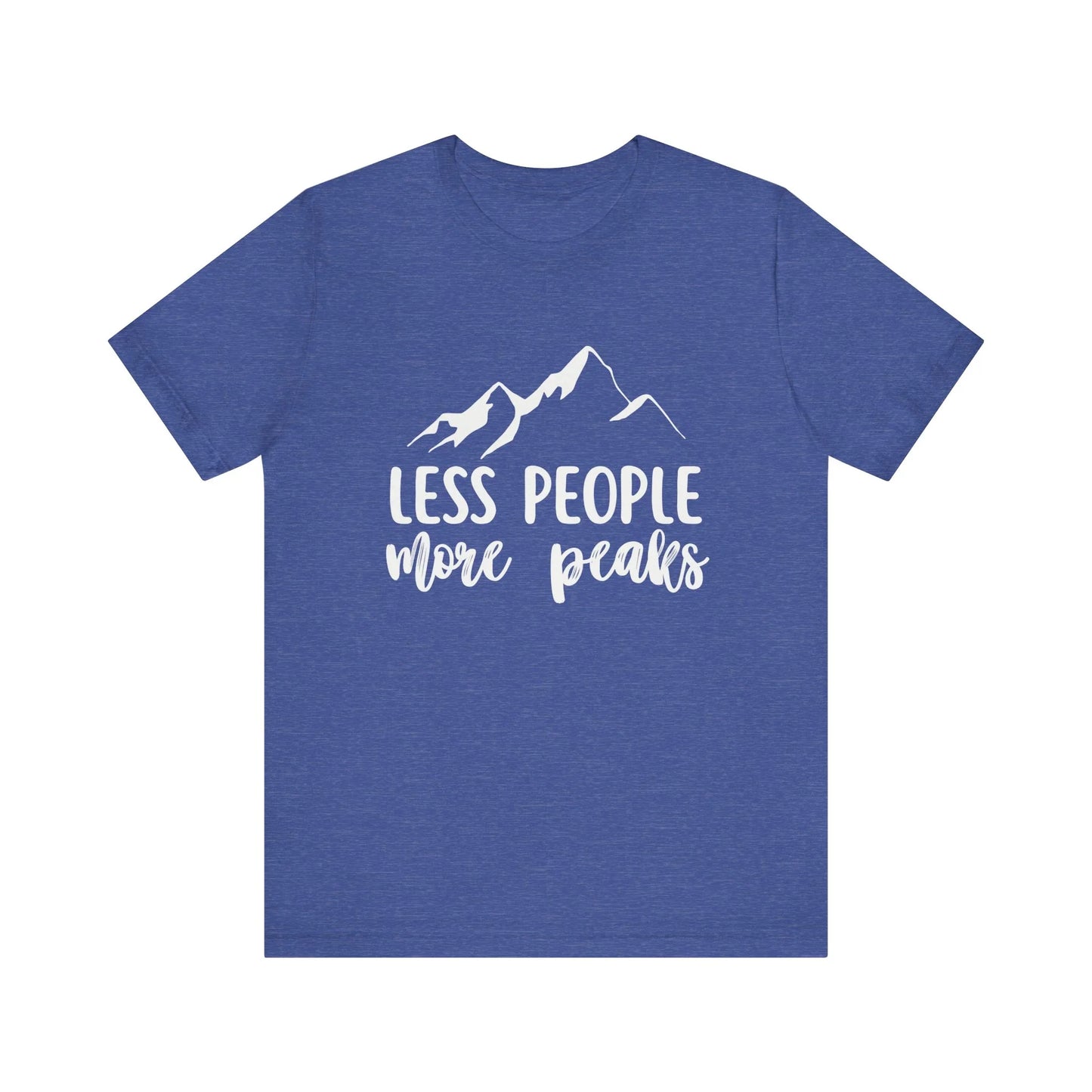 Less People More Peaks T-Shirt – Mountain Design for Hikers & Introverts | Bella+Canvas Tee