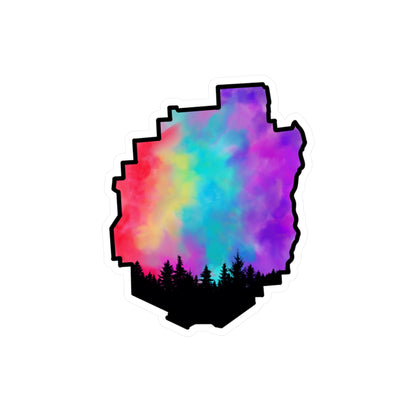 Adirondack Park Pine Tree Silhouette Vinyl Sticker – Hiking Pride – Car, Laptop Decal