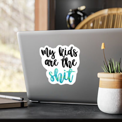 My Kids Are the Sh*t Vinyl Sticker Decal, Gift for Mom – Green Watercolor