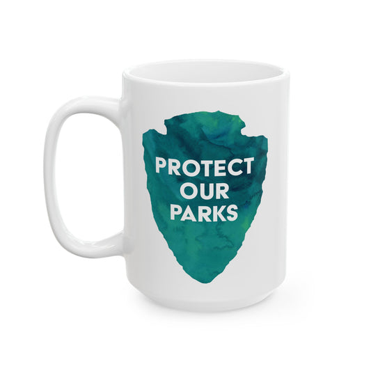 Protect Our Parks Mug – National Parks-Inspired Watercolor Design (11 oz or 15 oz) - Green Watercolor