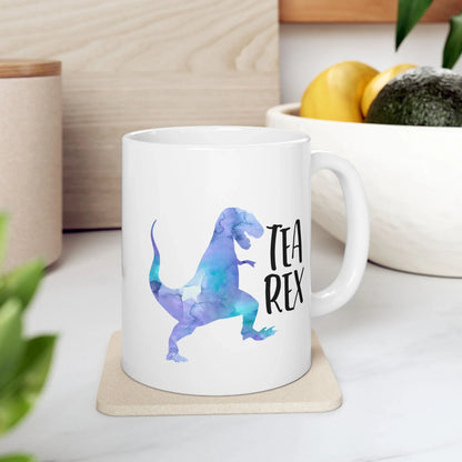 Tea Rex Mug – Funny Watercolor T-Rex Dinosaur Mug for Tea Lovers (11 oz or 15 oz)