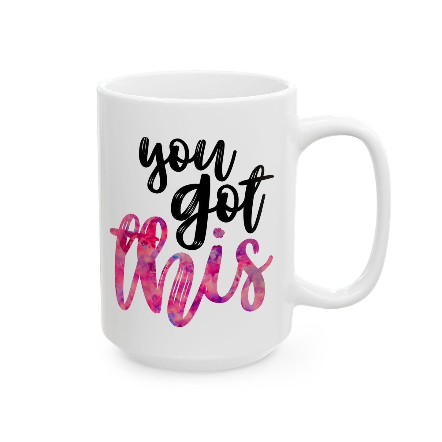 You Got This Motivational Coffee Mug – Pink Watercolor Aesthetic, Inspirational Gift for Her, Positive Morning Vibes