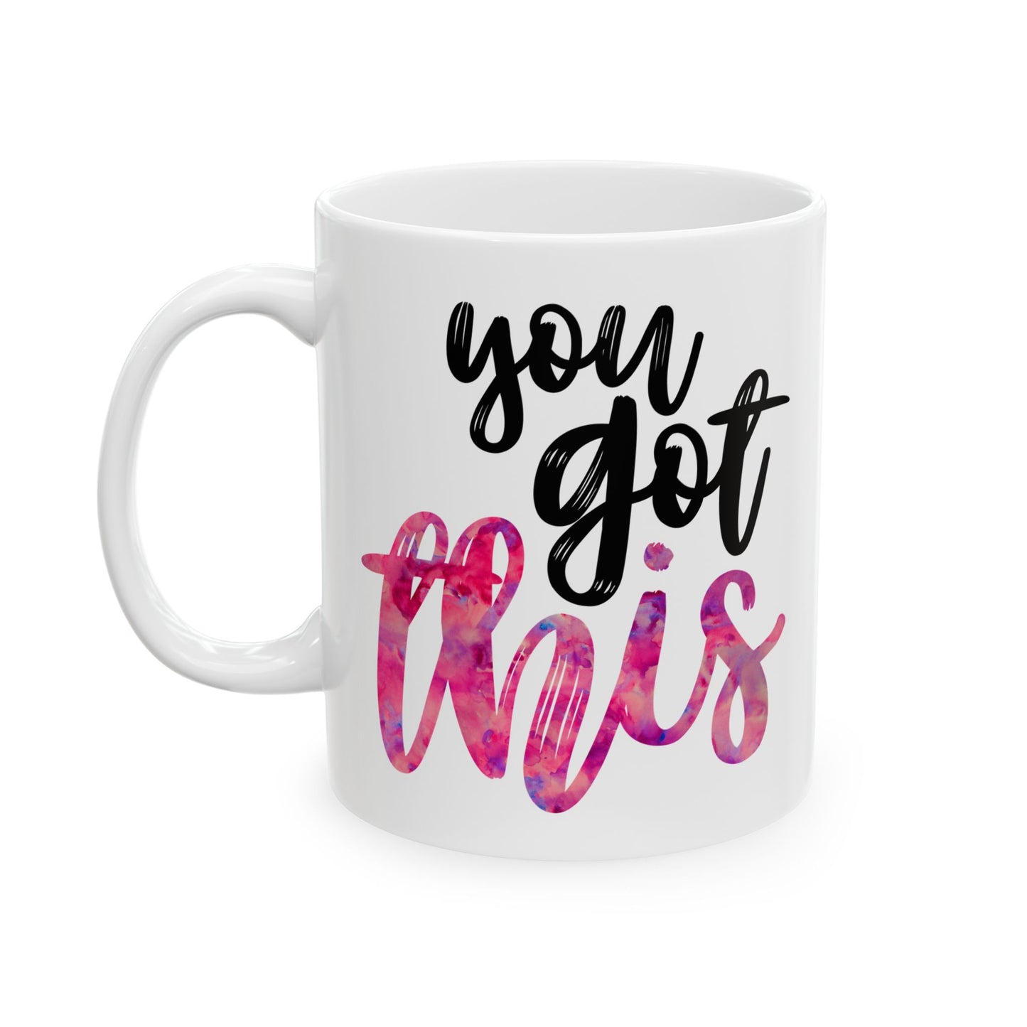 You Got This Motivational Coffee Mug – Pink Watercolor Aesthetic, Inspirational Gift for Her, Positive Morning Vibes