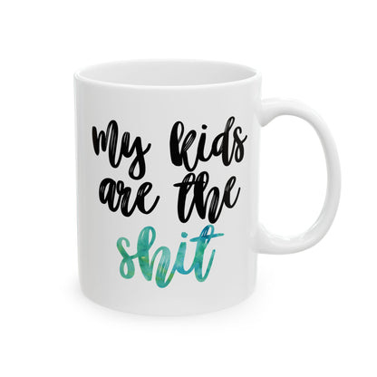 My Kids Are the Sh*t Mug – 11 oz / 15 oz - Gift for Mom - Funny Green Watercolor Ceramic Mug