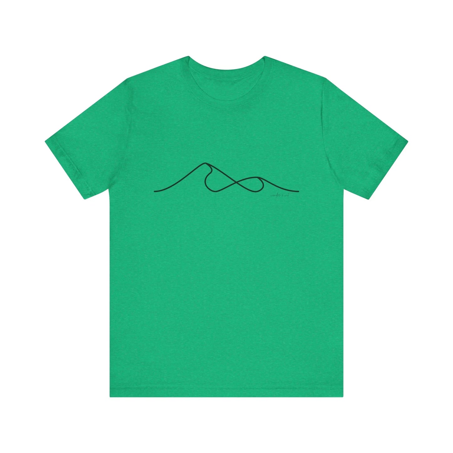 Wander and Wit Logo T-Shirt – Mountain Line Art with Infinity Symbol | “Embrace the Journey” Tee