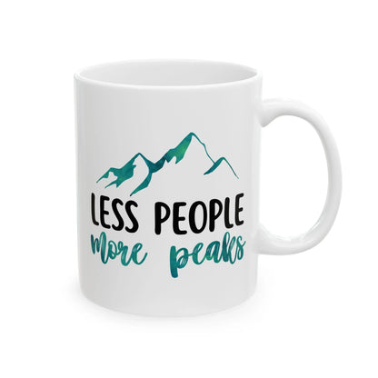 Less People More Peaks Mug – Mountain Design for Hikers & Introverts (11 oz or 15 oz)