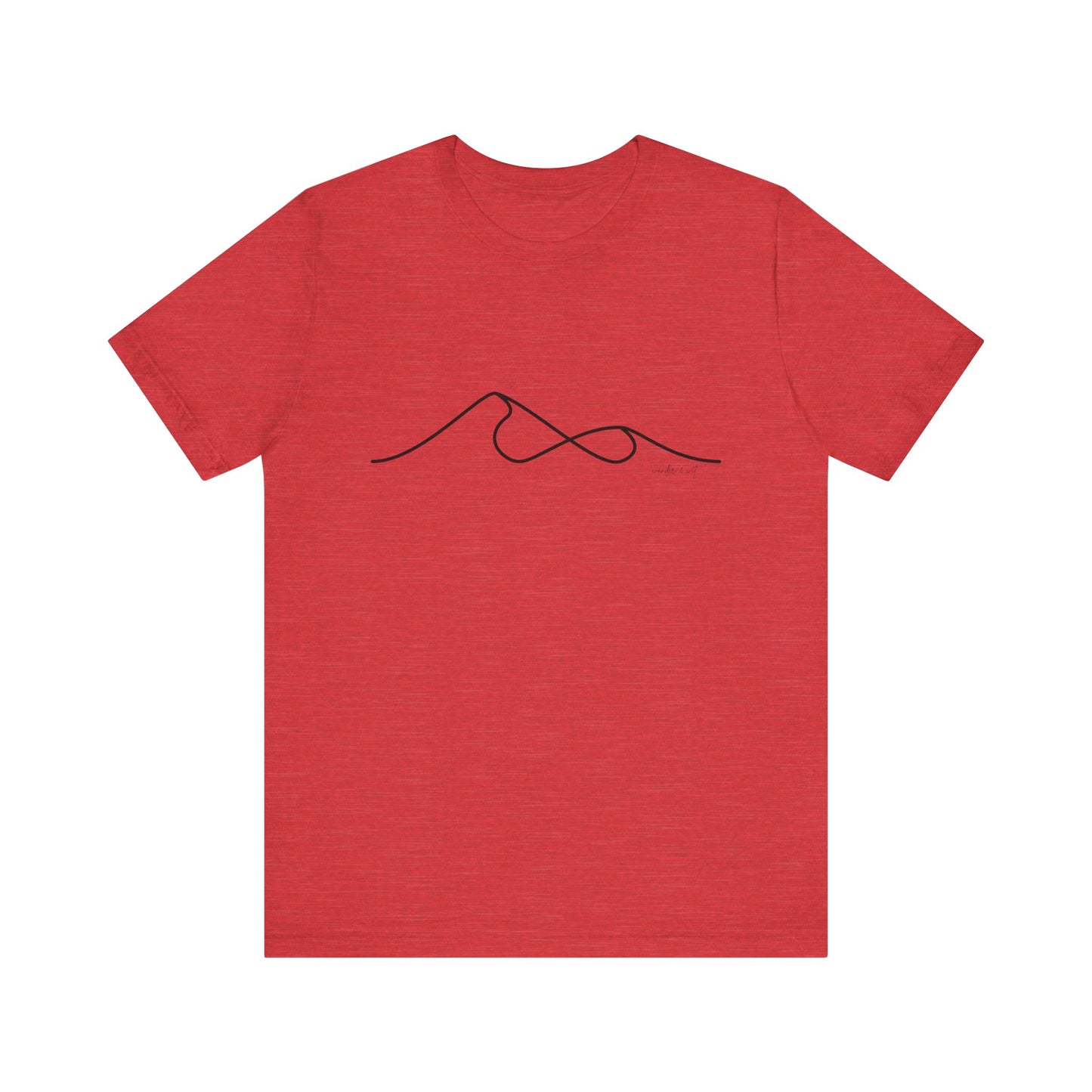 Wander and Wit Logo T-Shirt – Mountain Line Art with Infinity Symbol | “Embrace the Journey” Tee