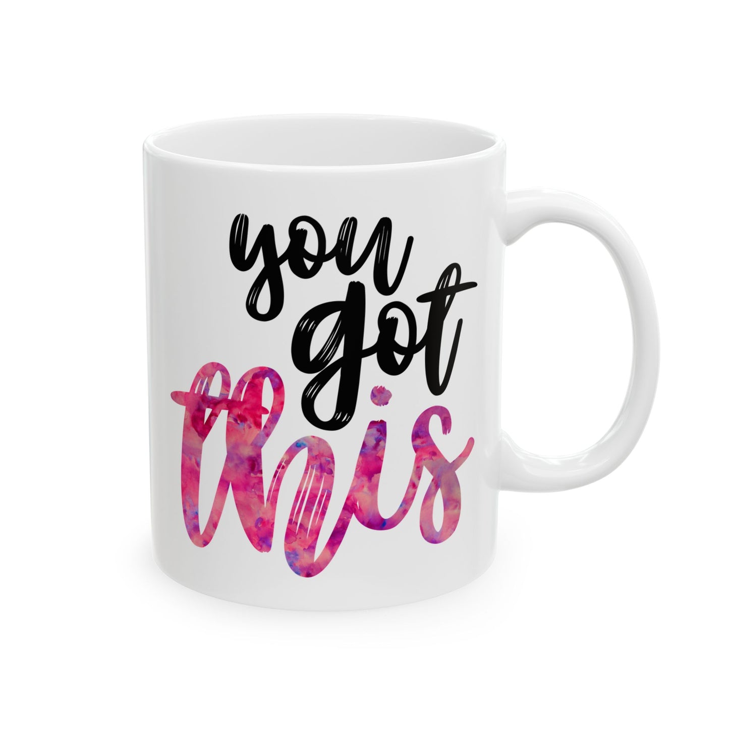You Got This Motivational Coffee Mug – Pink Watercolor Aesthetic, Inspirational Gift for Her, Positive Morning Vibes