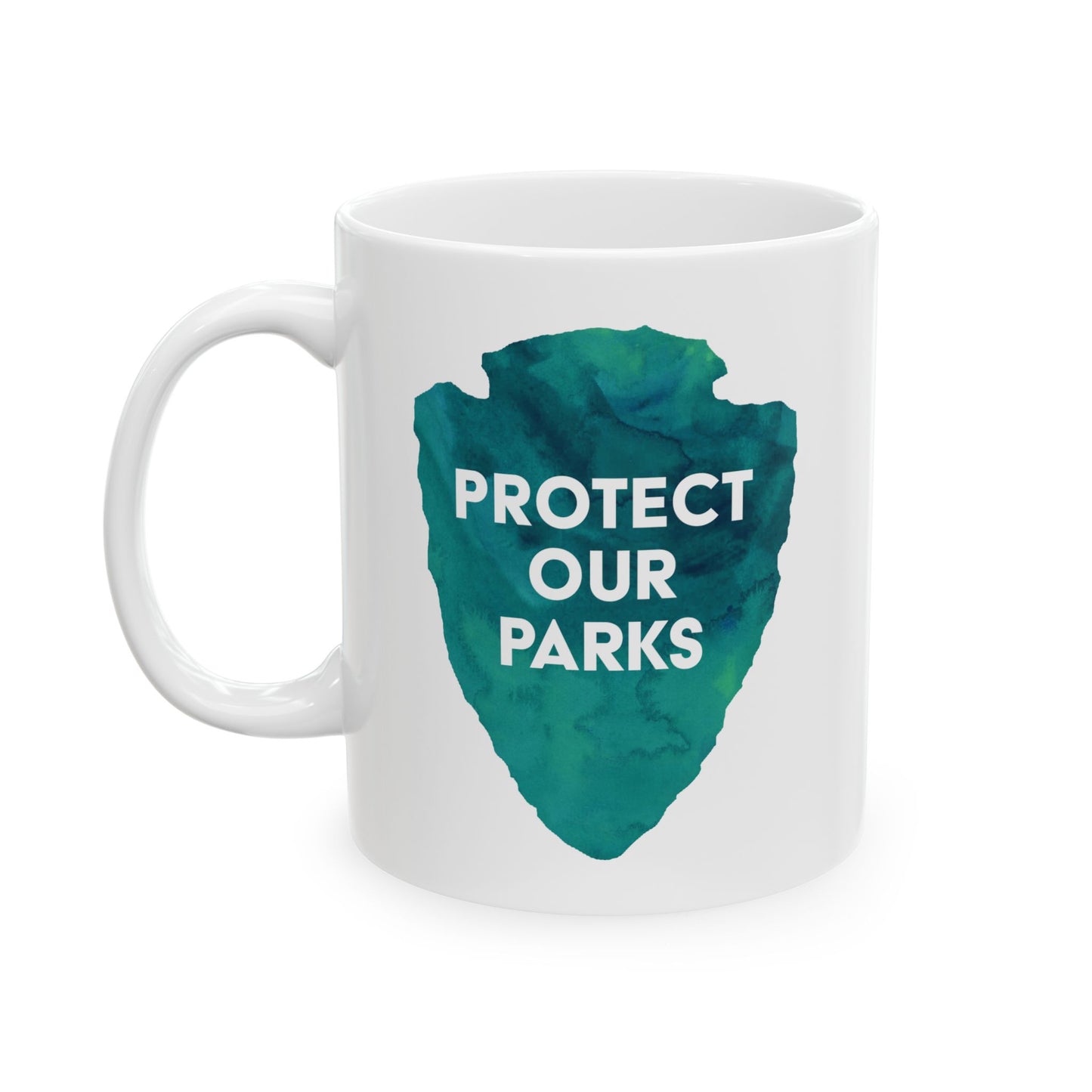 Protect Our Parks Mug – National Parks-Inspired Watercolor Design (11 oz or 15 oz) - Green Watercolor